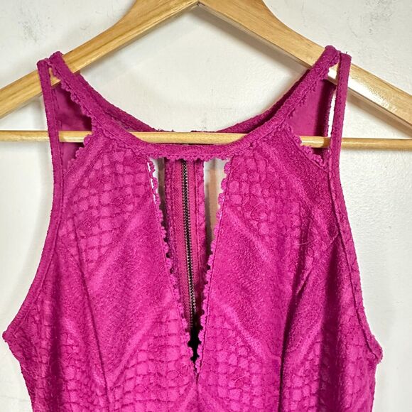 Free People Miss Connections Fuchsia Flirty Summer‎ Cutout Dress Woman’s 4 - Picture 7 of 14